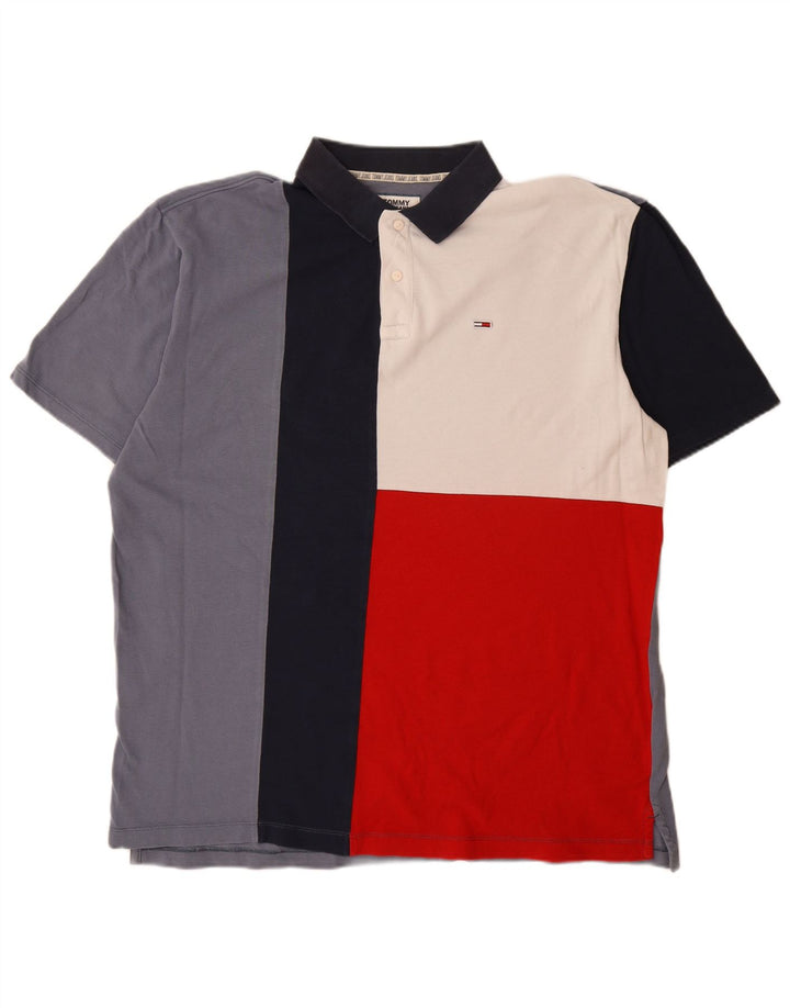 TOMMY HILFIGER Ανδρικό μπλουζάκι πόλο 2XL πολύχρωμο βαμβακερό μπλοκ