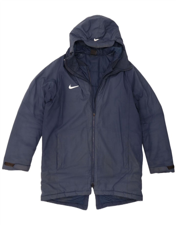 Ανδρικό μπουφάν Nike με κουκούλα UK 40 Large Navy Blue Polyester