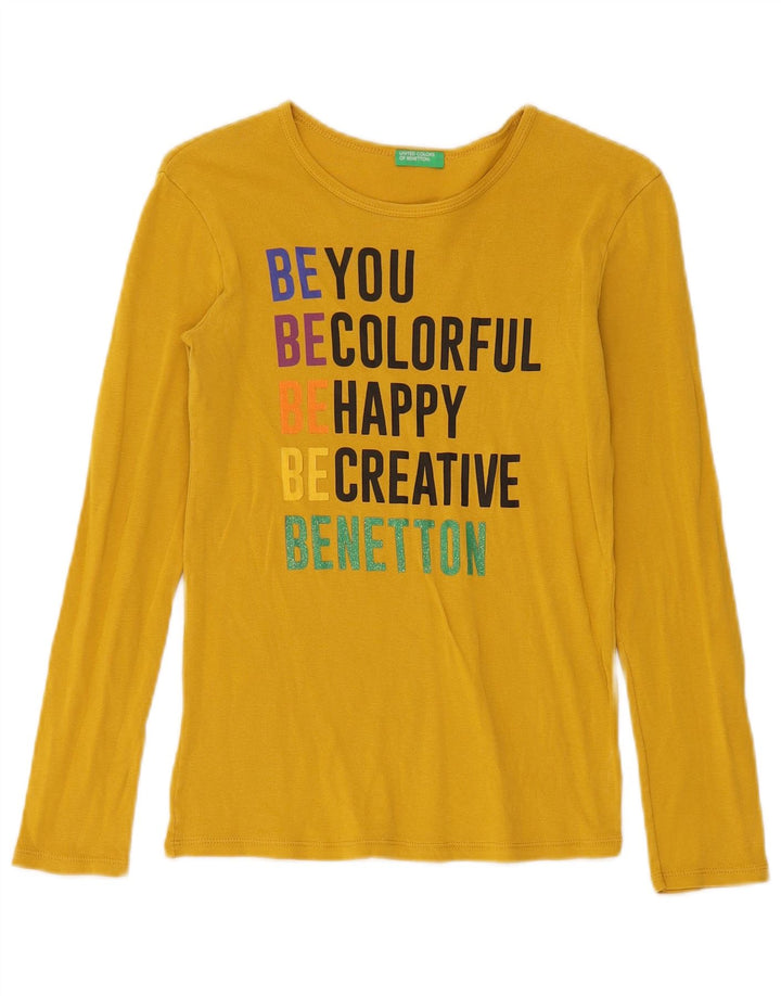 Benetton Γυναικείο τοπ μακρυμάνικο UK 8 Small κίτρινο