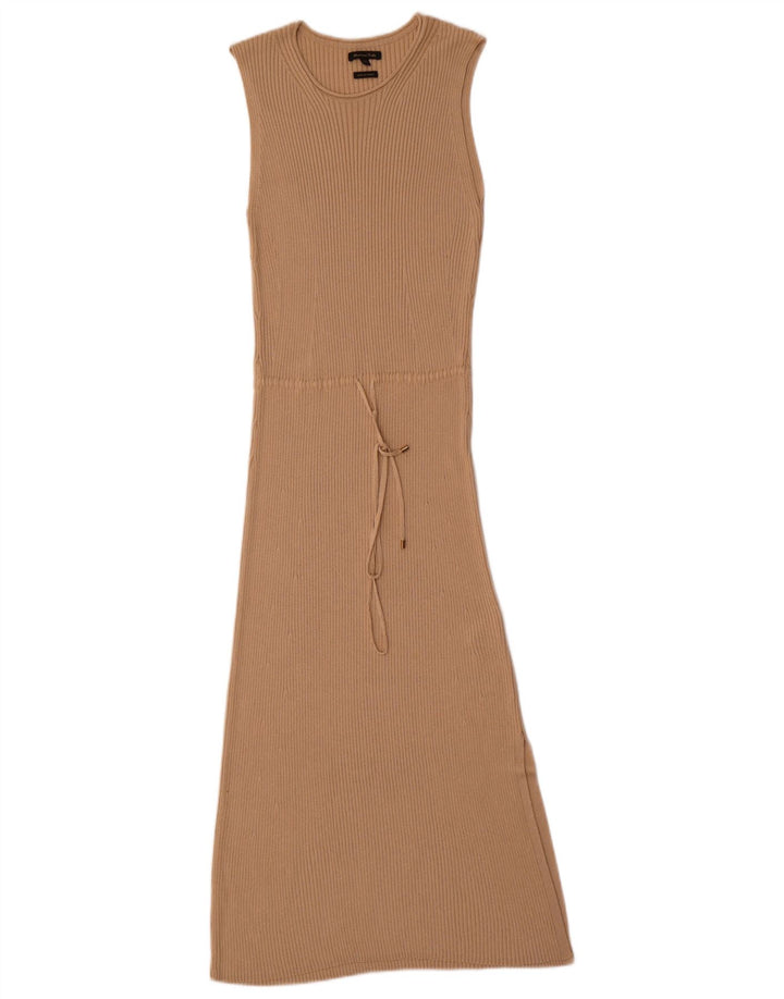 Massimo Dutti γυναικείο μάξι φόρεμα UK 12 μεσαία μπεζ βισκόζη