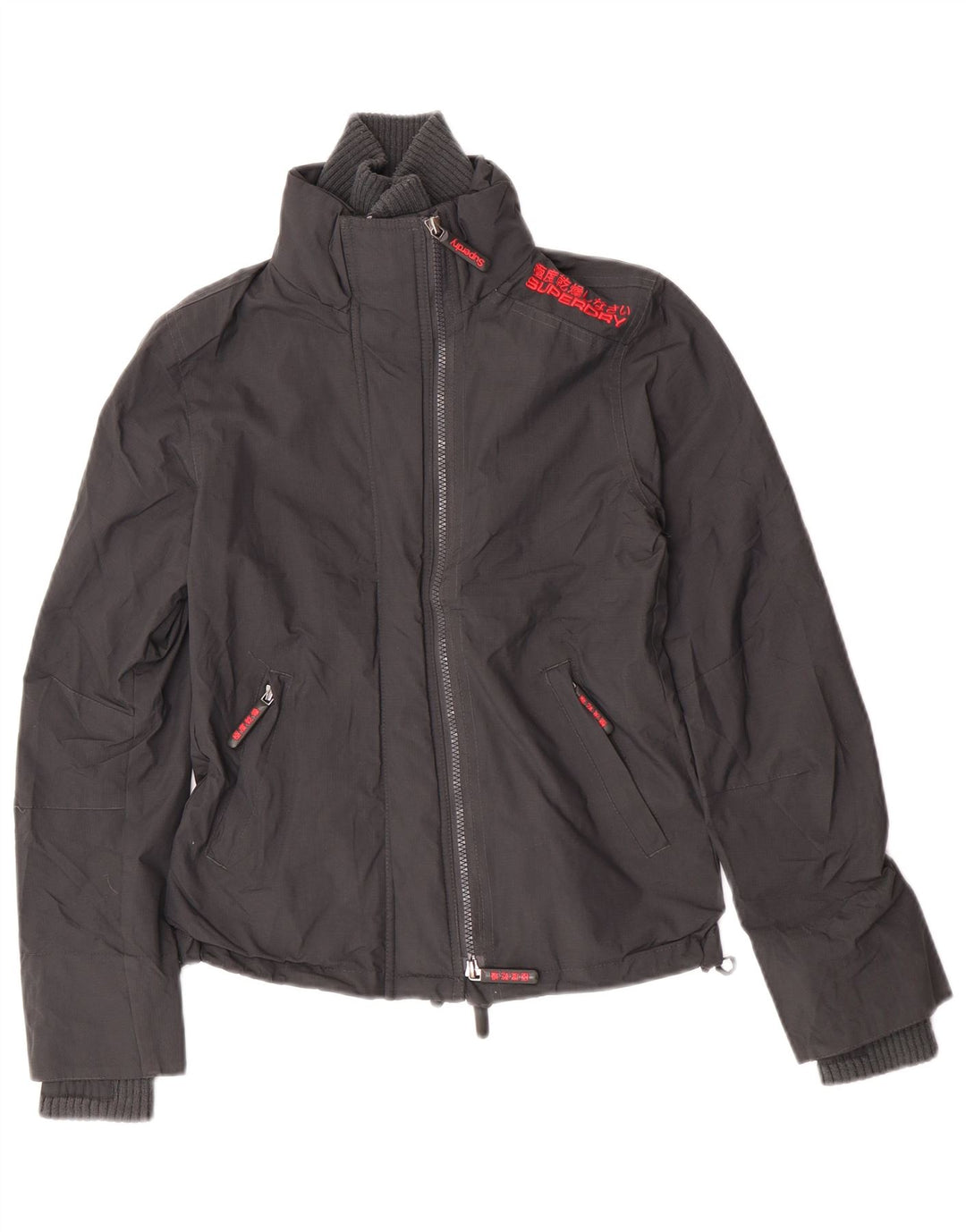 Superdry Γυναικείο μπουφάν βροχής UK 10 Small Grey Nylon
