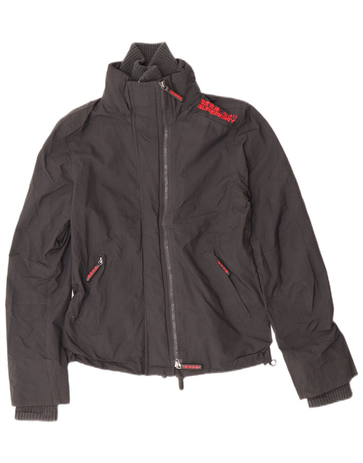 Superdry Γυναικείο μπουφάν βροχής UK 10 Small Grey Nylon