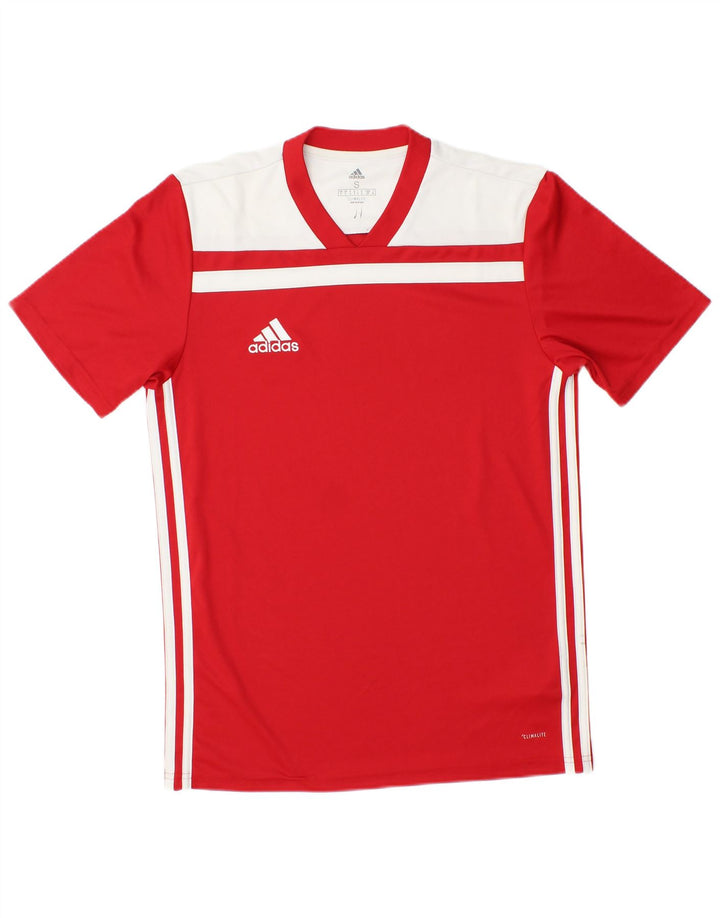Adidas Ανδρικό T-Shirt Climalite Top Small Red Colourblock Πολυεστέρας