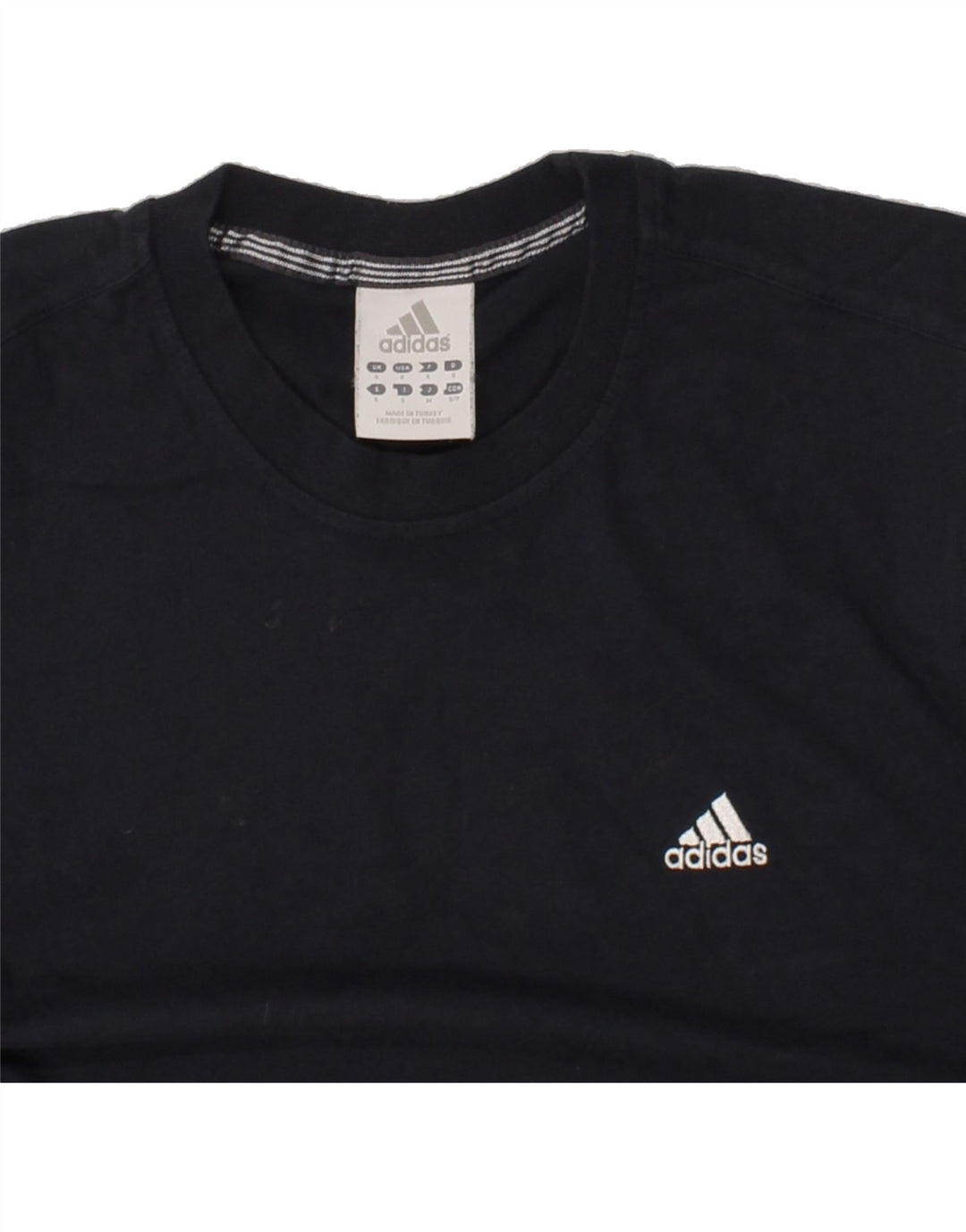 ADIDAS Mens T-Shirt Top Small Navy Blue Cotton Vintage Adidas and Second-Hand Adidas from Messina Hembry 
