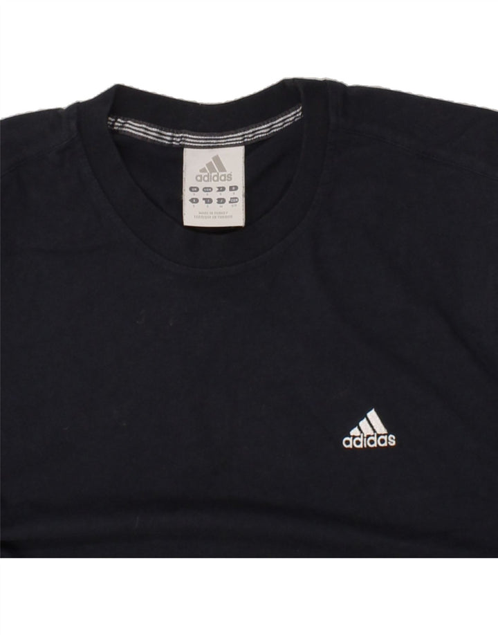 ADIDAS Mens T-Shirt Top Small Navy Blue Cotton Vintage Adidas and Second-Hand Adidas from Messina Hembry 