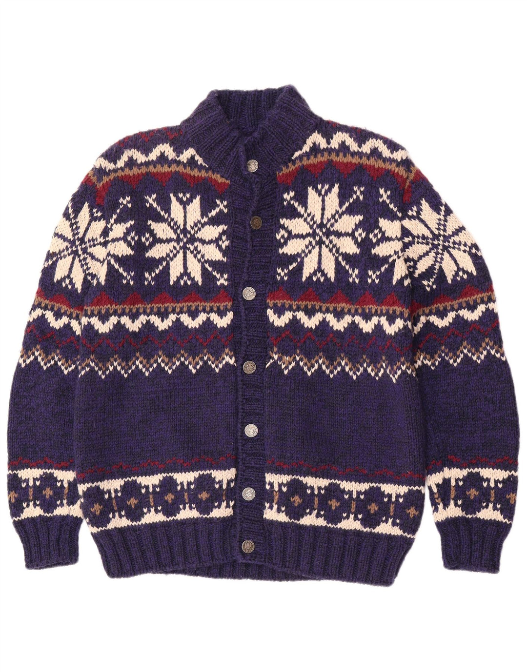 Vintage ανδρικό πουλόβερ ζακέτα Medium Blue Fair Isle