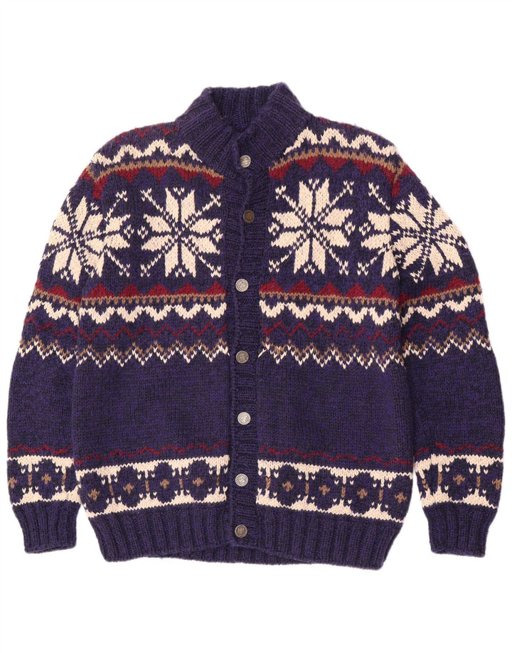 Vintage ανδρικό πουλόβερ ζακέτα Medium Blue Fair Isle