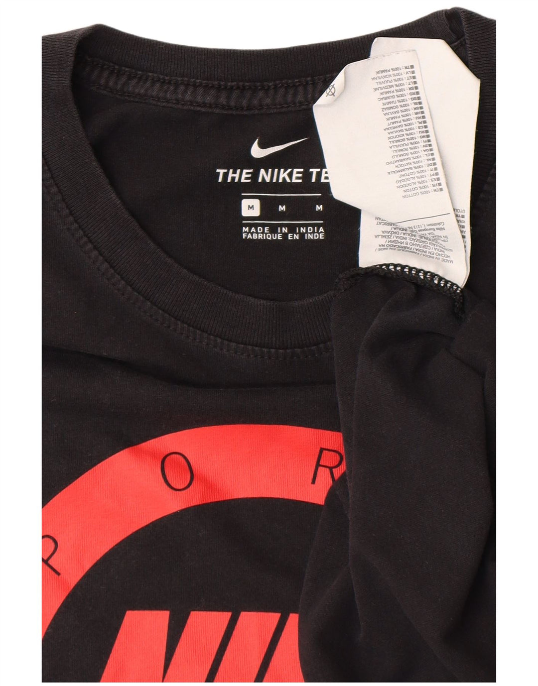 Ανδρικό γραφικό μπλουζάκι NIKE, μεσαίο μαύρο βαμβακερό