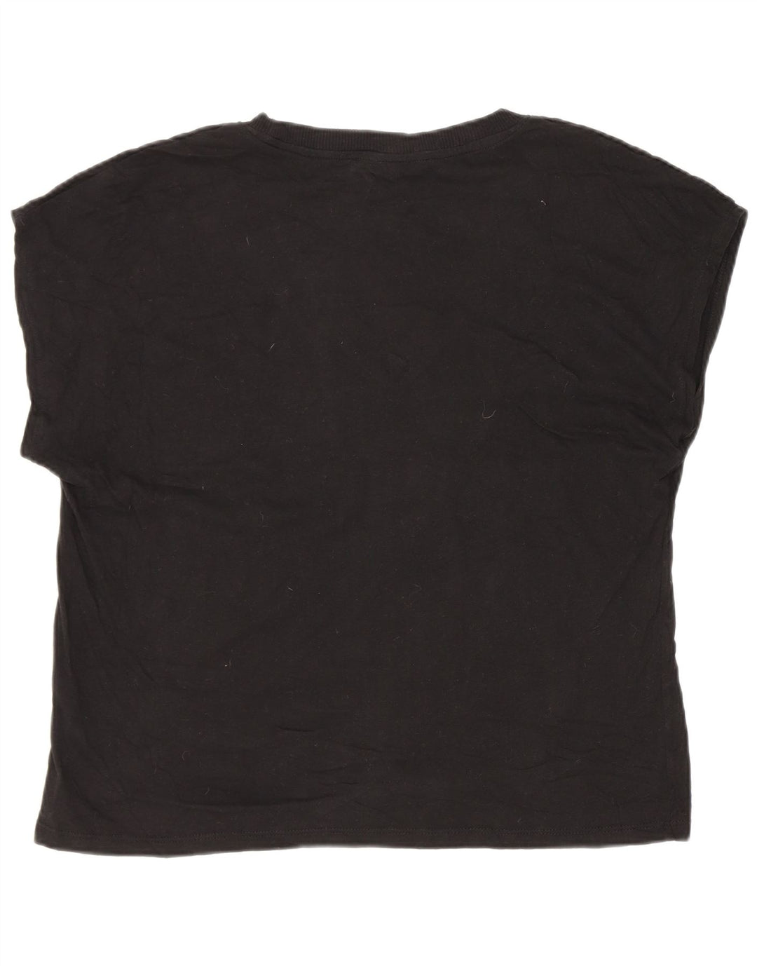 Zara Γυναικείο T-Shirt Top UK 14 μεσαίο μαύρο βαμβακερό