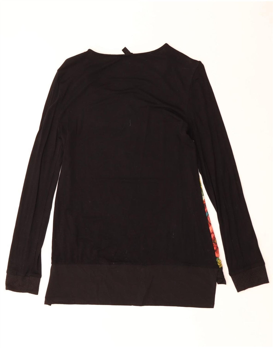 DESIGUAL Γυναικείο γραφικό τοπ μακρυμάνικο UK 12 Medium Black Floral