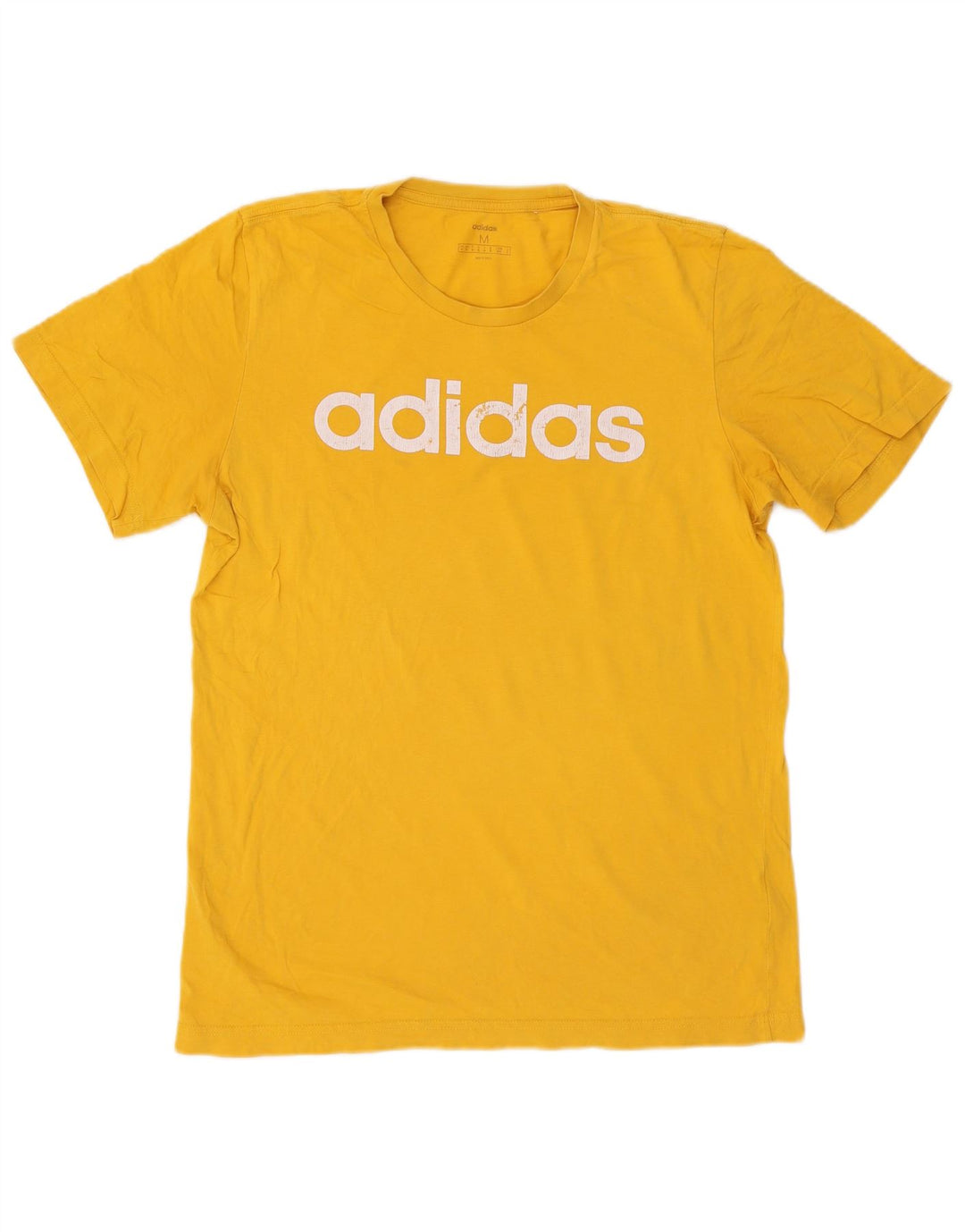 Ανδρικό γραφικό T-Shirt Adidas Top από μεσαίο κίτρινο βαμβάκι