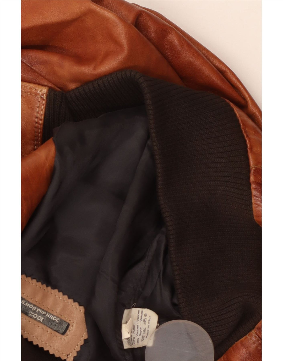 Vintage Ανδρικό Δερμάτινο Μπουφάν UK 38 Μεσαίο Καφέ Βισκόζη