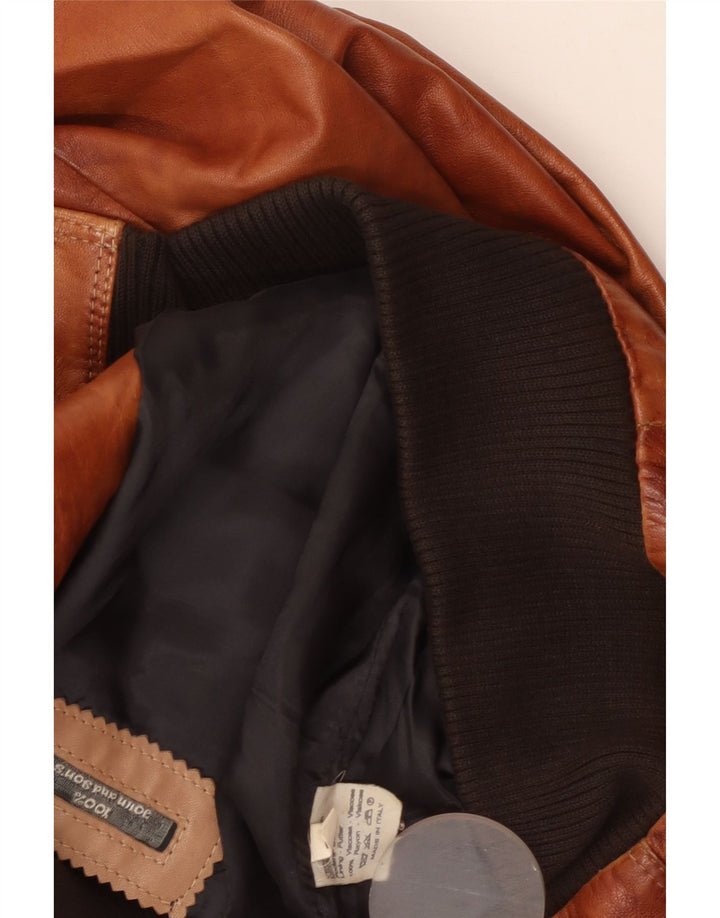 Vintage Ανδρικό Δερμάτινο Μπουφάν UK 38 Μεσαίο Καφέ Βισκόζη