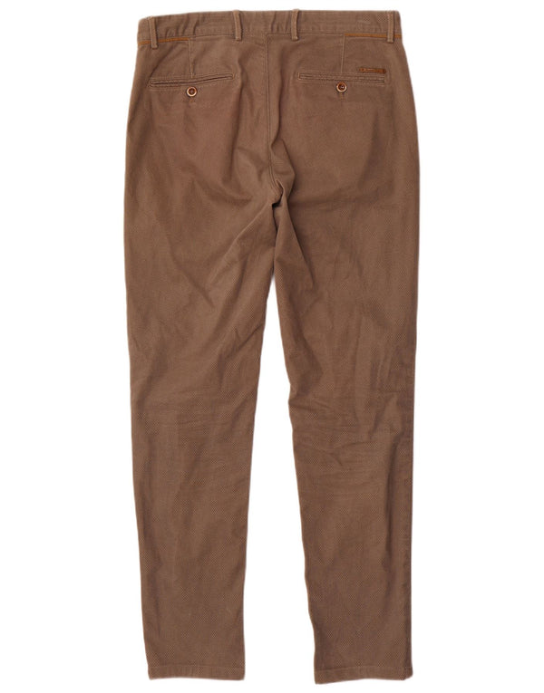 MASSIMO DUTTI Ανδρικό παντελόνι Chino με λεπτή εφαρμογή EU 40 Medium W31 L30 καφέ