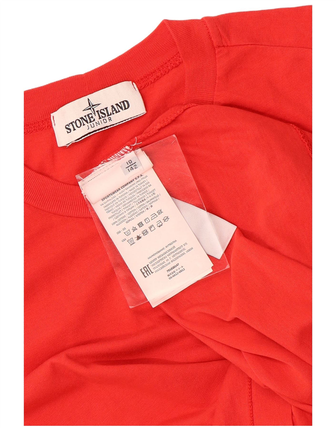 Stone Island Boys T-Shirt Top 9-10 Years Red Cotton