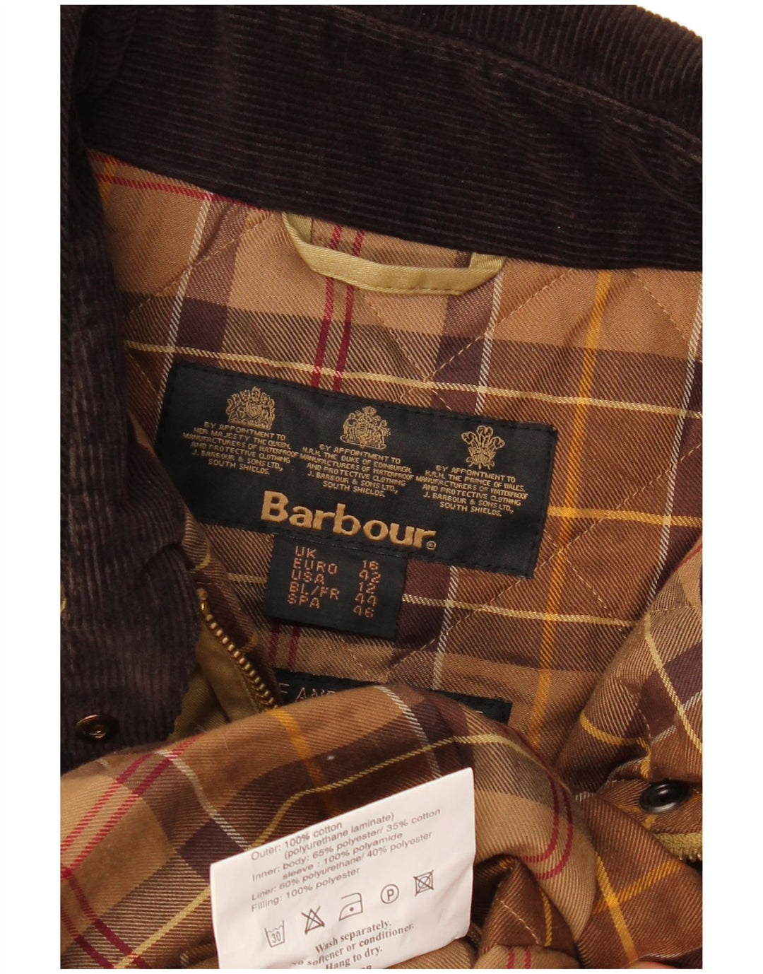 BARBOUR Γυναικείο Παλτό UK 16 Large Khaki Cotton