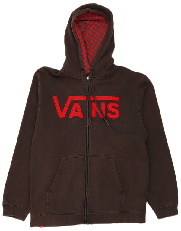 Ανδρικό πουλόβερ με κουκούλα με φερμουάρ Vans μεγάλο γκρι βαμβακερό χρώμα
