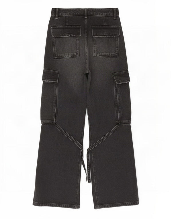 Zara Γυναικεία τζιν φαρδιά ποδαρικά φορτηγά EU 34 2XS W24 L31 Γκρι
