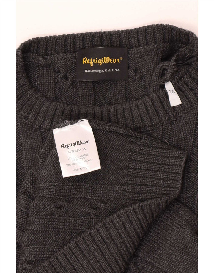 Refrigiwear Γυναικείο πουλόβερ με λαιμόκοψη μεσαίου γκρι παρθένο μαλλί