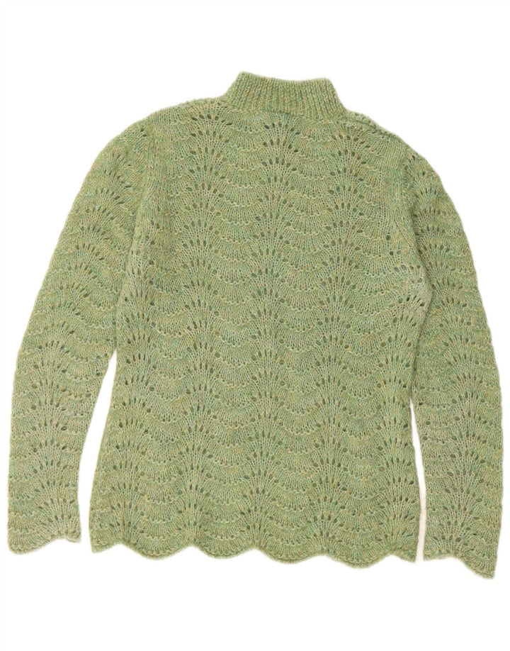 Vintage γυναικείο πουλόβερ με λαιμό χελώνα UK 12 Medium Green