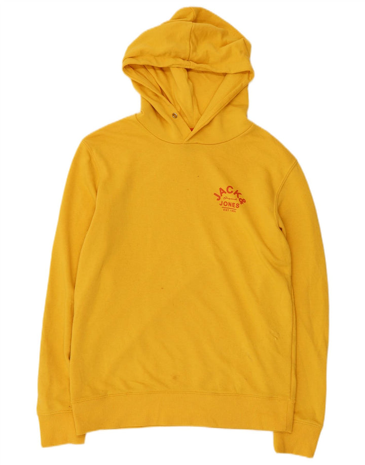 JACK & JONES Ανδρικό μπλουζάκι με κουκούλα Μικρός κίτρινος πολυεστέρας