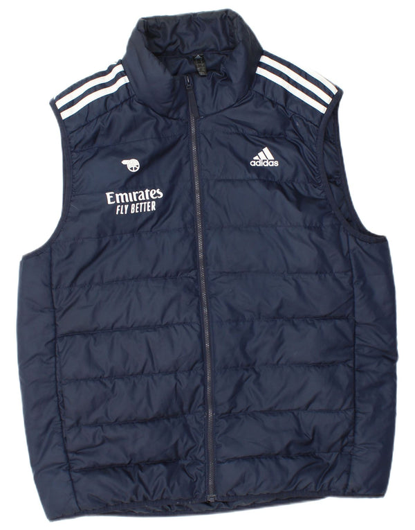 Adidas Mens Graphic Padded Gilet UK 40 Large Navy Blue