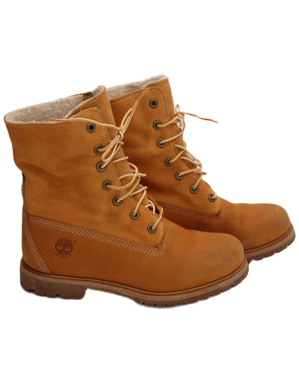 Timberland Γυναικείες δερμάτινες μπότες σε στυλ Shearling UK Μέγεθος 5,5 Καφέ Δερμάτινο