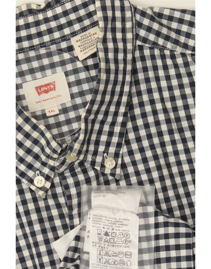 Ανδρικό πουκάμισο Levi's 2XL Navy Blue Gingham Cotton