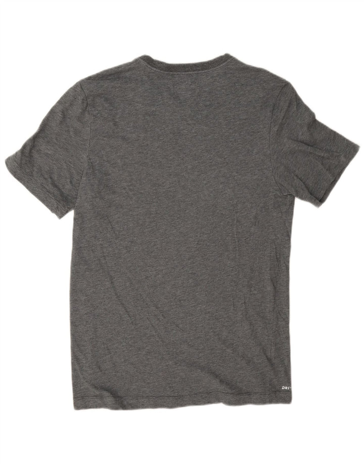 Μπλουζάκι Nike ανδρικό Dri Fit γραφικό μπλουζάκι, μικρό γκρι βαμβακερό