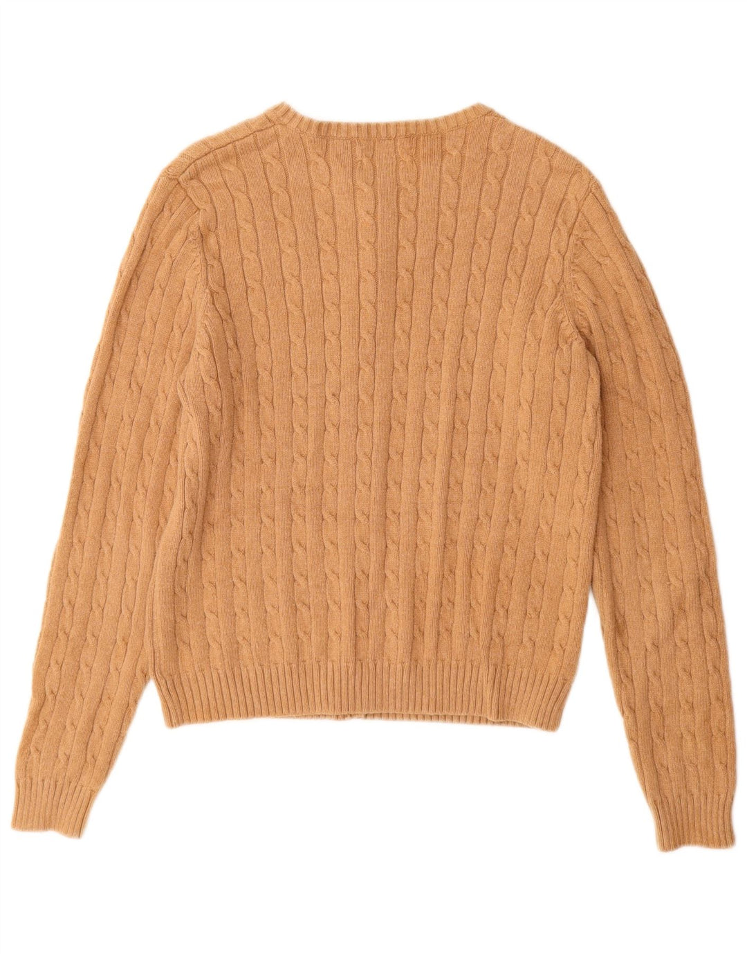 EDDIE BAUER Γυναικείο πουλόβερ ζακέτα UK 12 μεσαίο μπεζ βαμβακερό