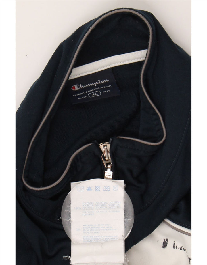 CHAMPION Mens Tracksuit Top Jacket XL White Colourblock Polyester Vintage Champion and Second-Hand Champion from Messina Hembry 