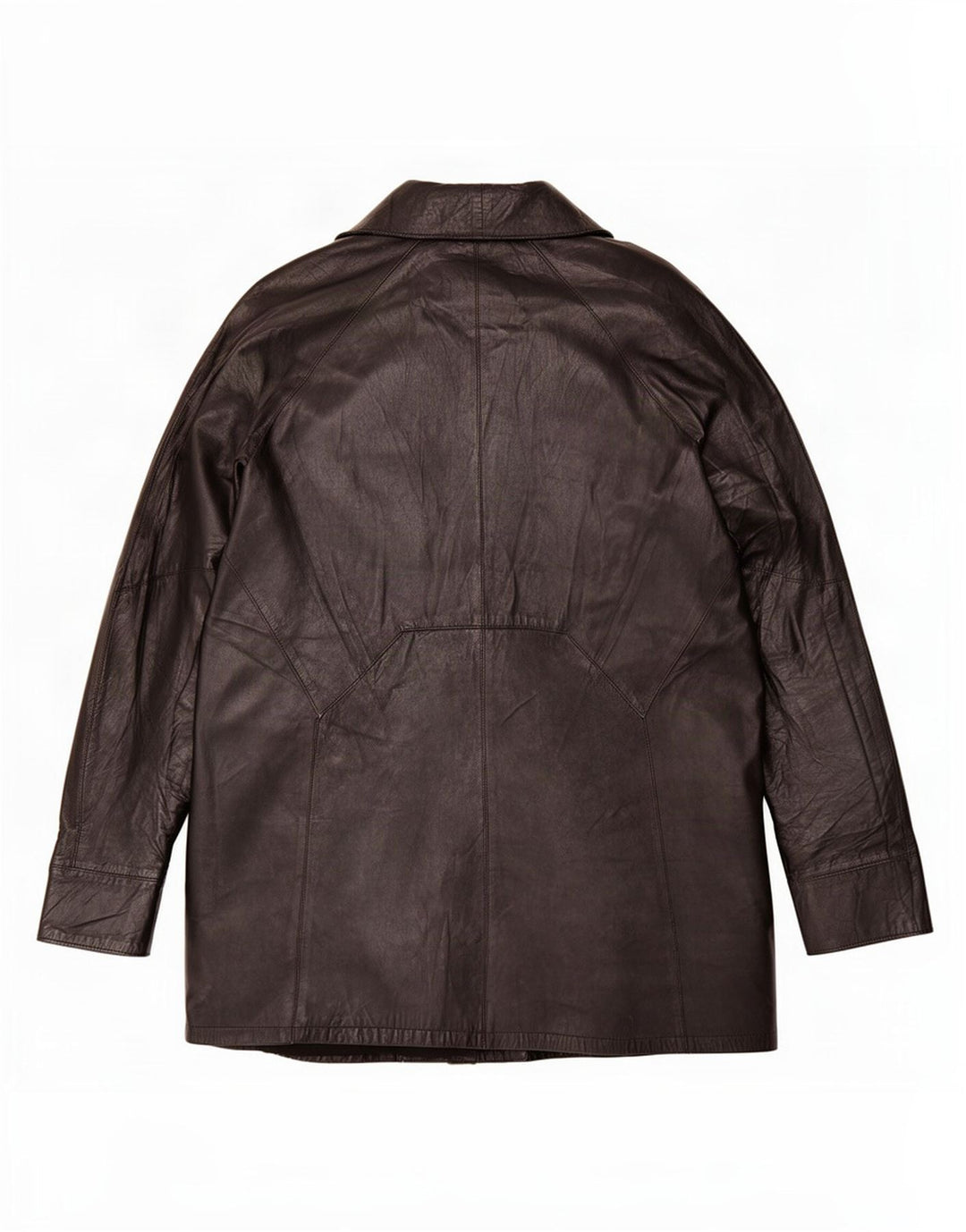 Vintage Γυναικείο Oversized Δερμάτινο Παλτό IT 46 Large Μαύρο