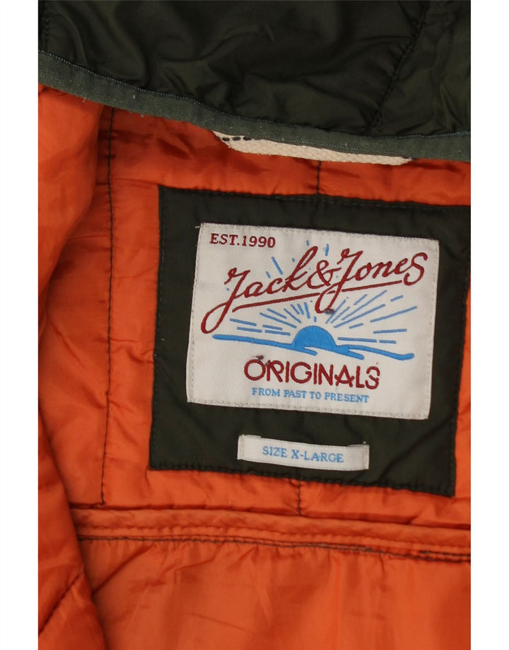 Jack & Jones Ανδρικό μπουφάν με κουκούλα UK 42 XL Πράσινο Πολυεστέρας