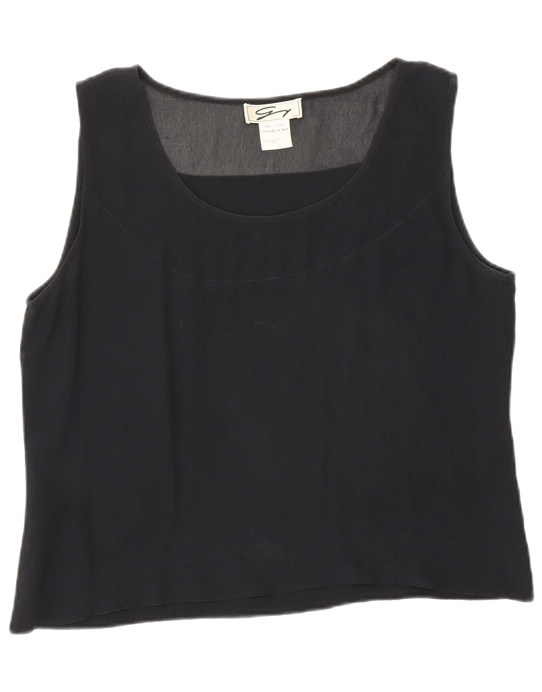 Genny Womens Crop Αμάνικη Μπλούζα Τοπ UK 12 Medium Black Silk