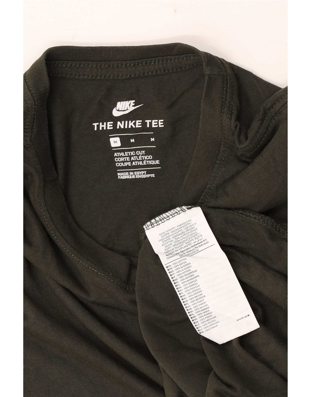 Ανδρικό μπλουζάκι Nike με κούρεμα, μεσαίο πράσινο βαμβακερό μπλουζάκι