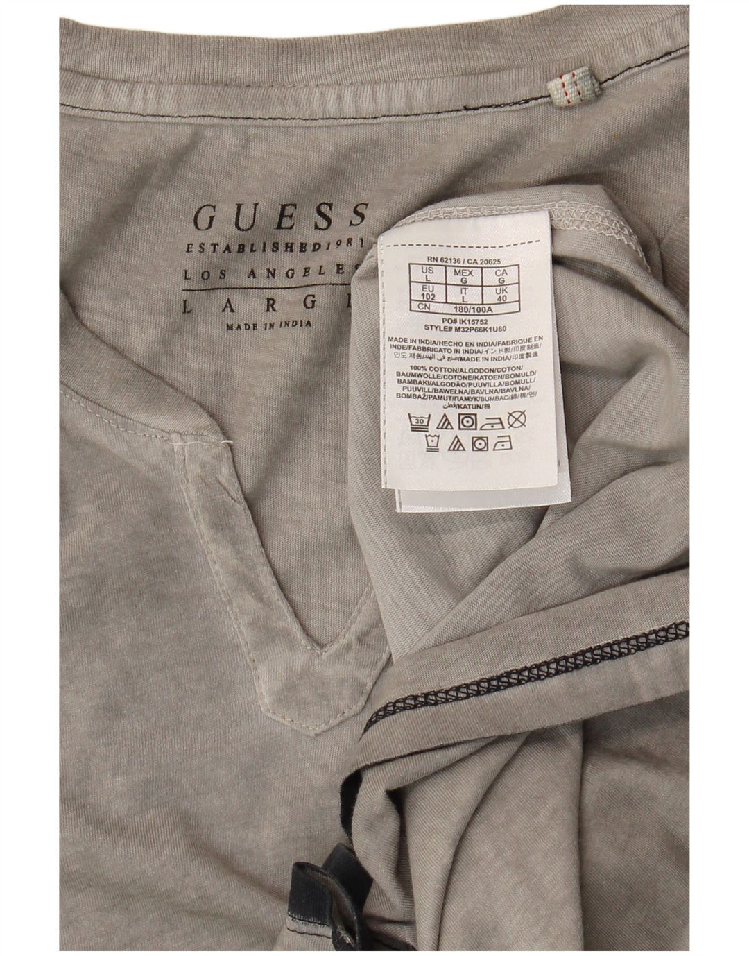 Ανδρικό T-Shirt Guess Top μεγάλο γκρι βαμβακερό
