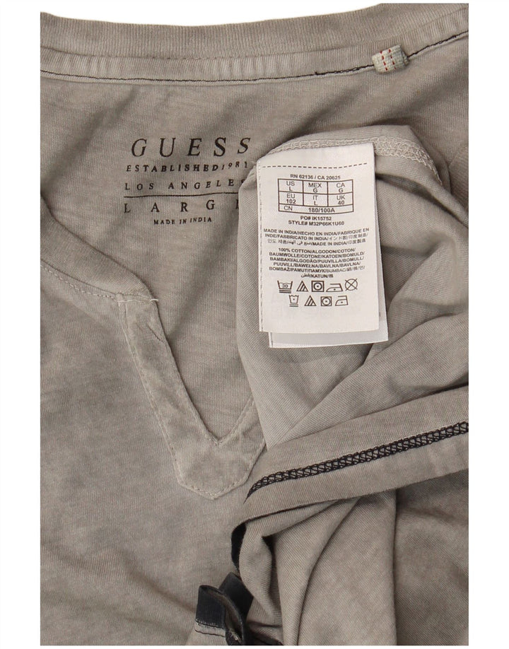 Ανδρικό T-Shirt Guess Top μεγάλο γκρι βαμβακερό
