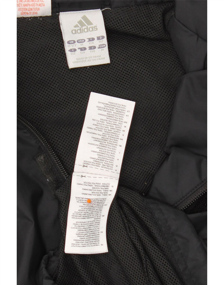 ADIDAS Boys Windbreaker Jacket 11-12 Years Black Polyester Vintage Adidas and Second-Hand Adidas from Messina Hembry 