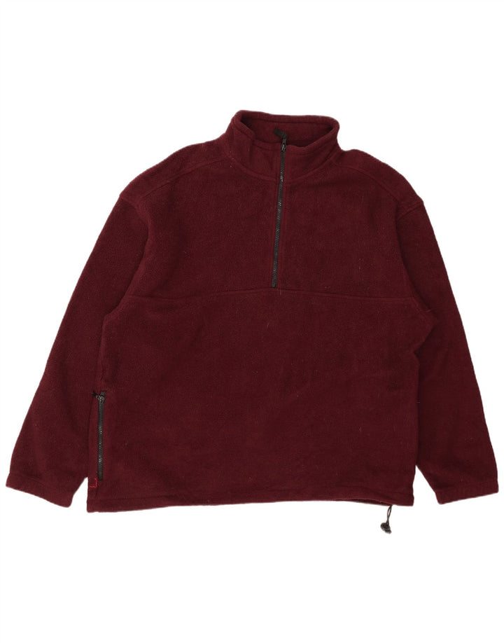 Eddie Bauer Ανδρικό φερμουάρ Fleece Jumper Μεγάλο Βουργουνδί Πολυεστέρας