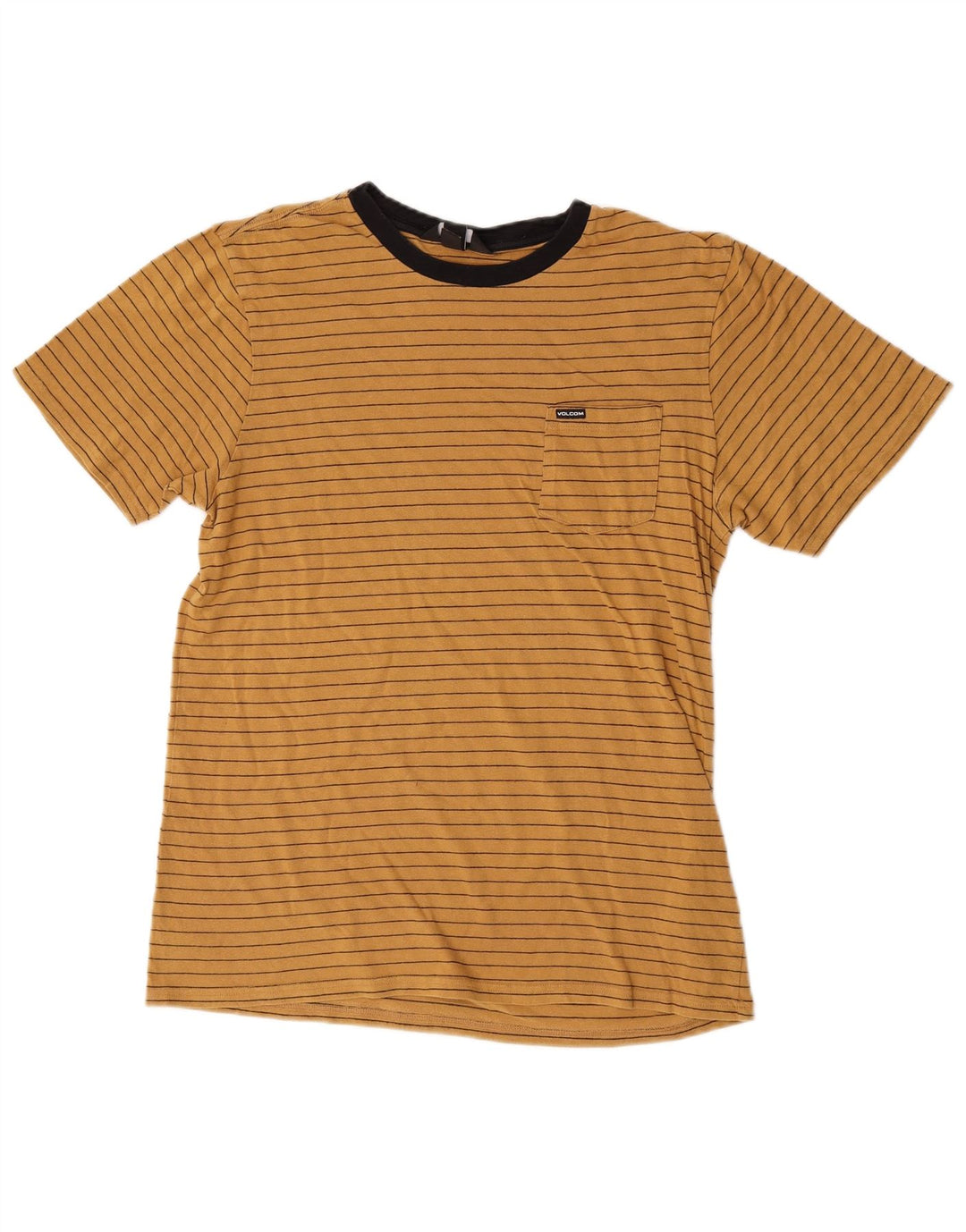 Ανδρικό T-Shirt Volcom Top Βαμβακερό μεσαίο κίτρινο ριγέ