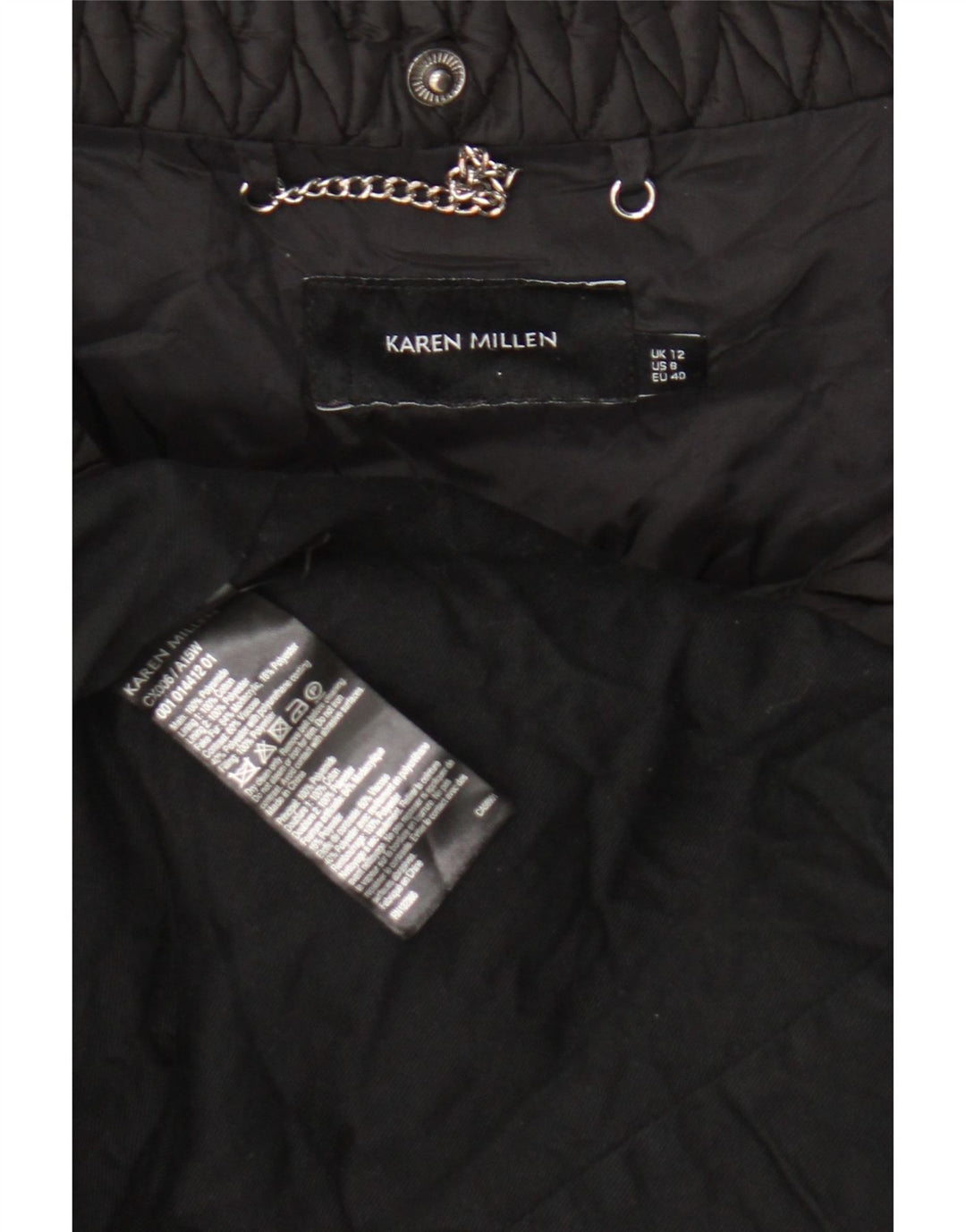 Karen Millen Γυναικείο παλτό UK 12 Medium Black Polyamide
