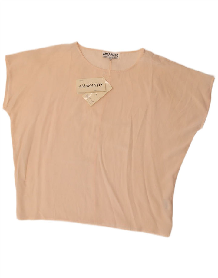 Amaranto Γυναικεία Μπλούζα Oversized Top UK 16 Large Beige Silk