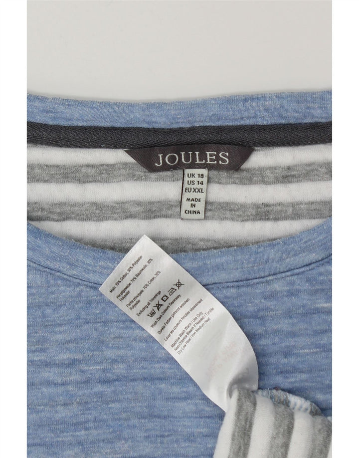 JOULES Γυναικεία φούτερ υπερμεγέθη Jumper UK 18 XL Μπλε βαμβακερή ρίγα