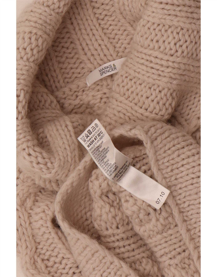 Marks & Spencer Γυναικείο πουλόβερ με ρολό λαιμόκοψη UK 10 Small Beige Ακρυλικό