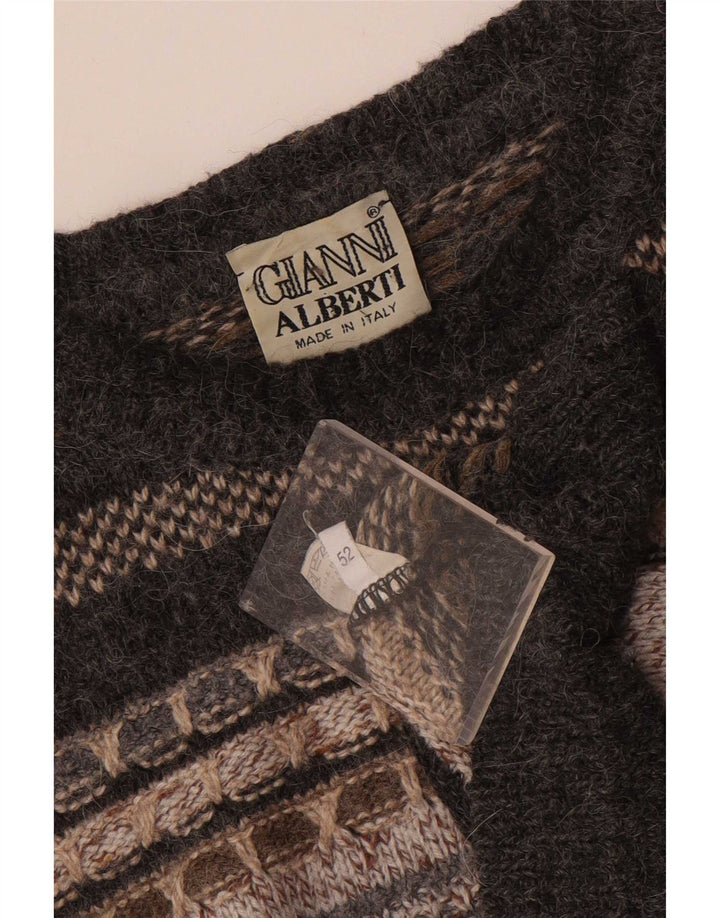 Ανδρικό πουλόβερ Gianni Alberti Crew Neck Jumper IT 52 Large Grey Geometric