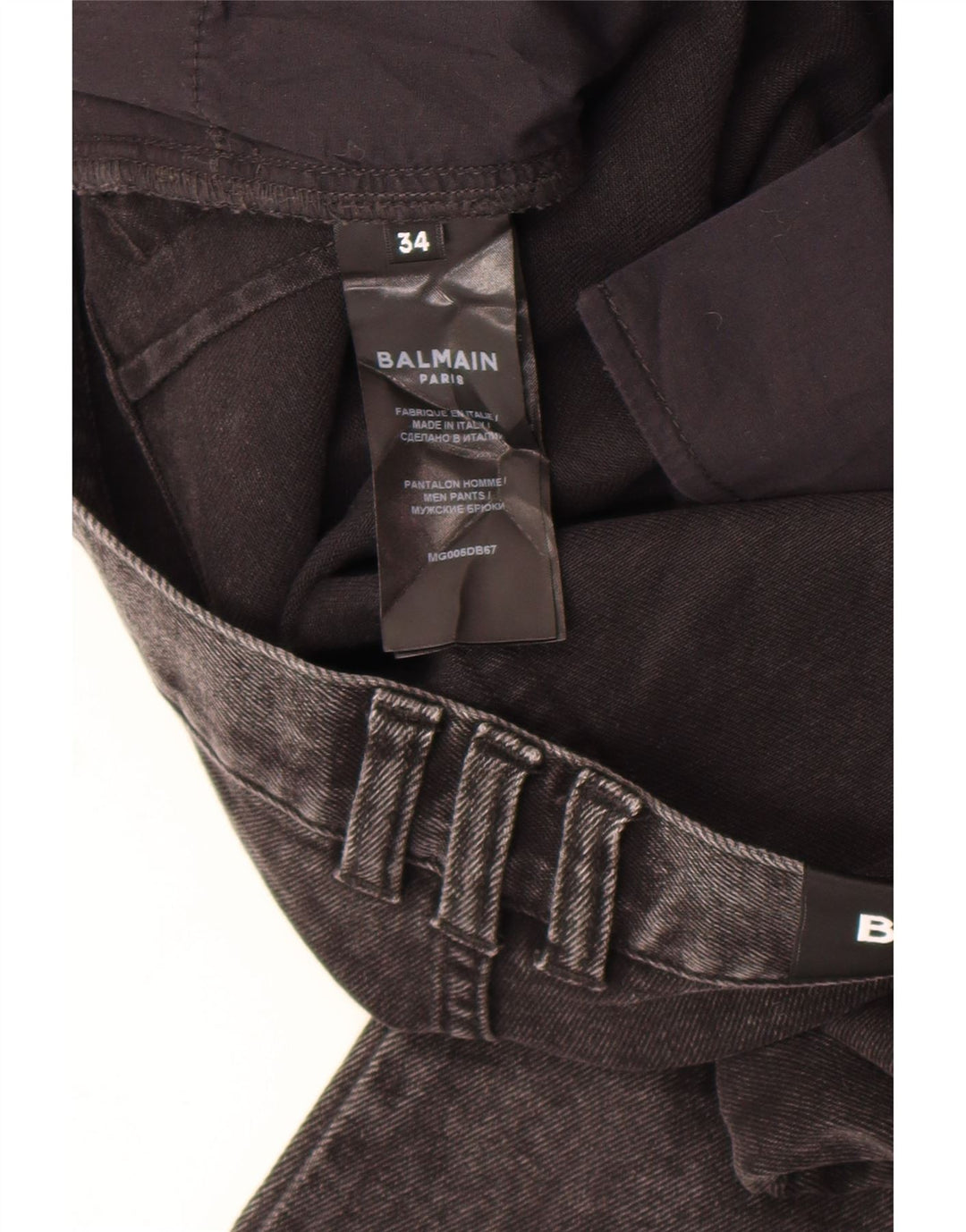 Ανδρικό τζιν Balmain Slim W34 L30 Γκρι βαμβακερό