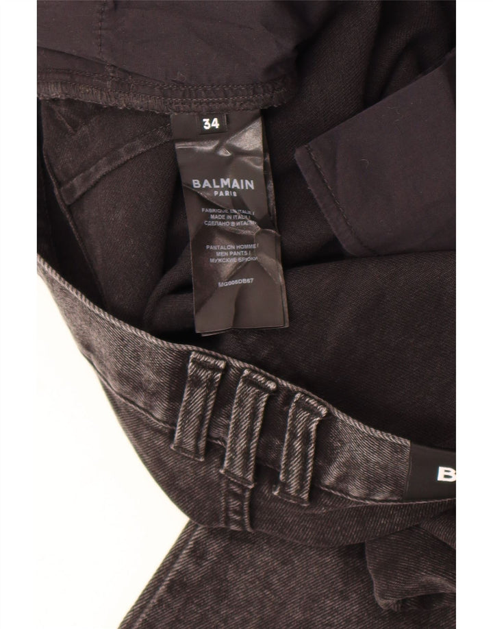 Ανδρικό τζιν Balmain Slim W34 L30 Γκρι βαμβακερό