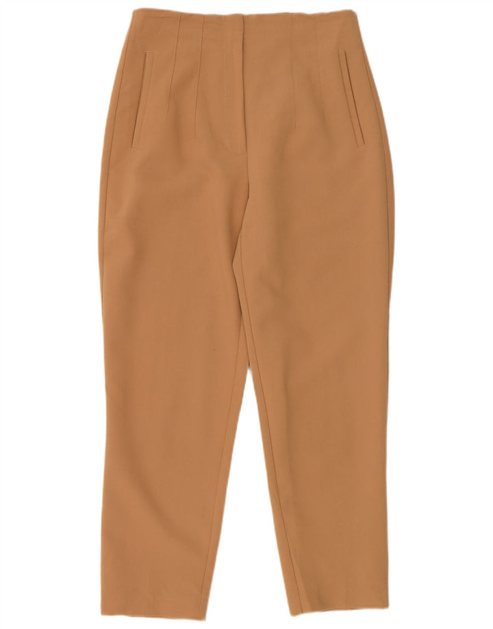 Zara Γυναικείο Slim Cropped Παντελόνι Medium W28 L26 Beige Polyester