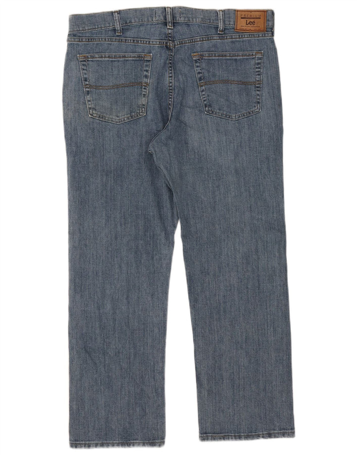 Lee Mens Straight Jeans W38 L29 Μπλε Βαμβακερό