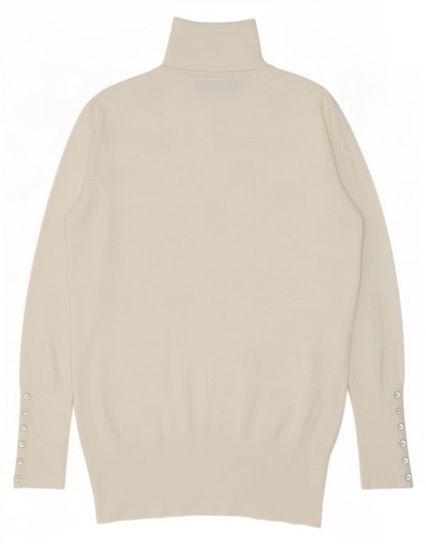 Zara Γυναικείο πουλόβερ με ρολό λαιμόκοψη UK 16 Large White Rayon